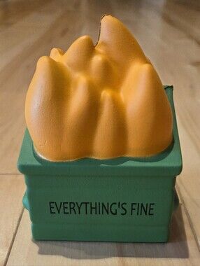 'Everything's Fine' Dumpster Fire Stress Squishy